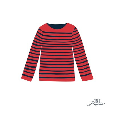 Tableaux - marinière rouge