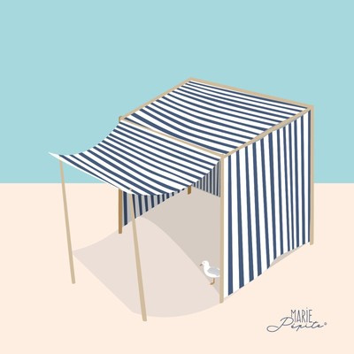 Tableaux - Tente plage bleue