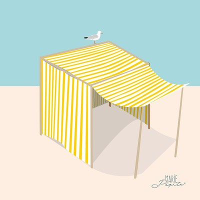 Tableaux - Tente plage jaune