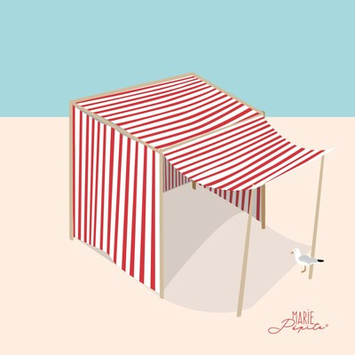 Tableaux - Tente plage rouge