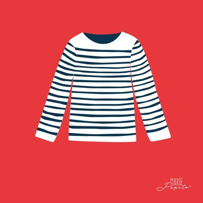 Tableaux - Marinière fond rouge