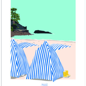 Affiche - Cabines de plage