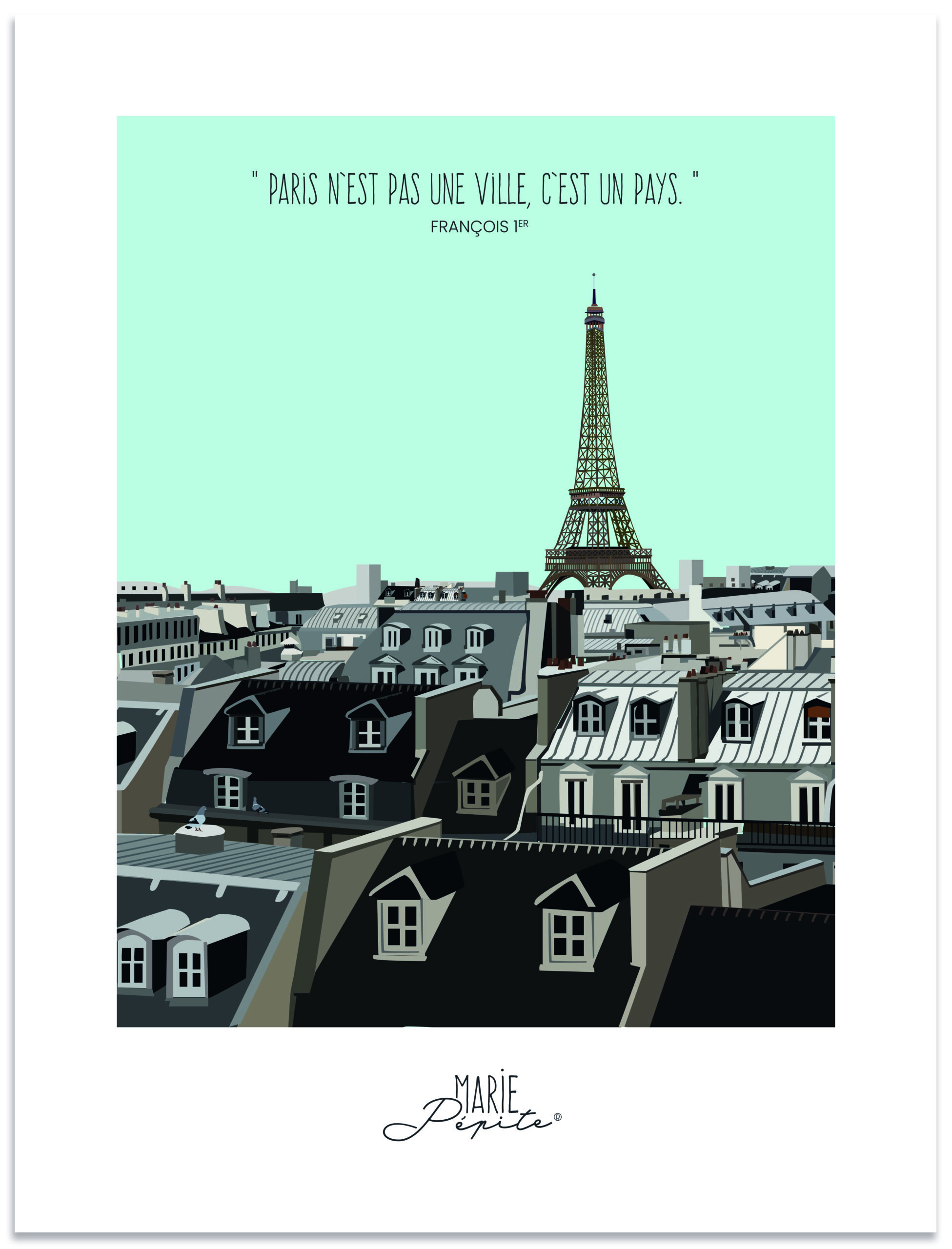 Affiche - Les toits de Paris