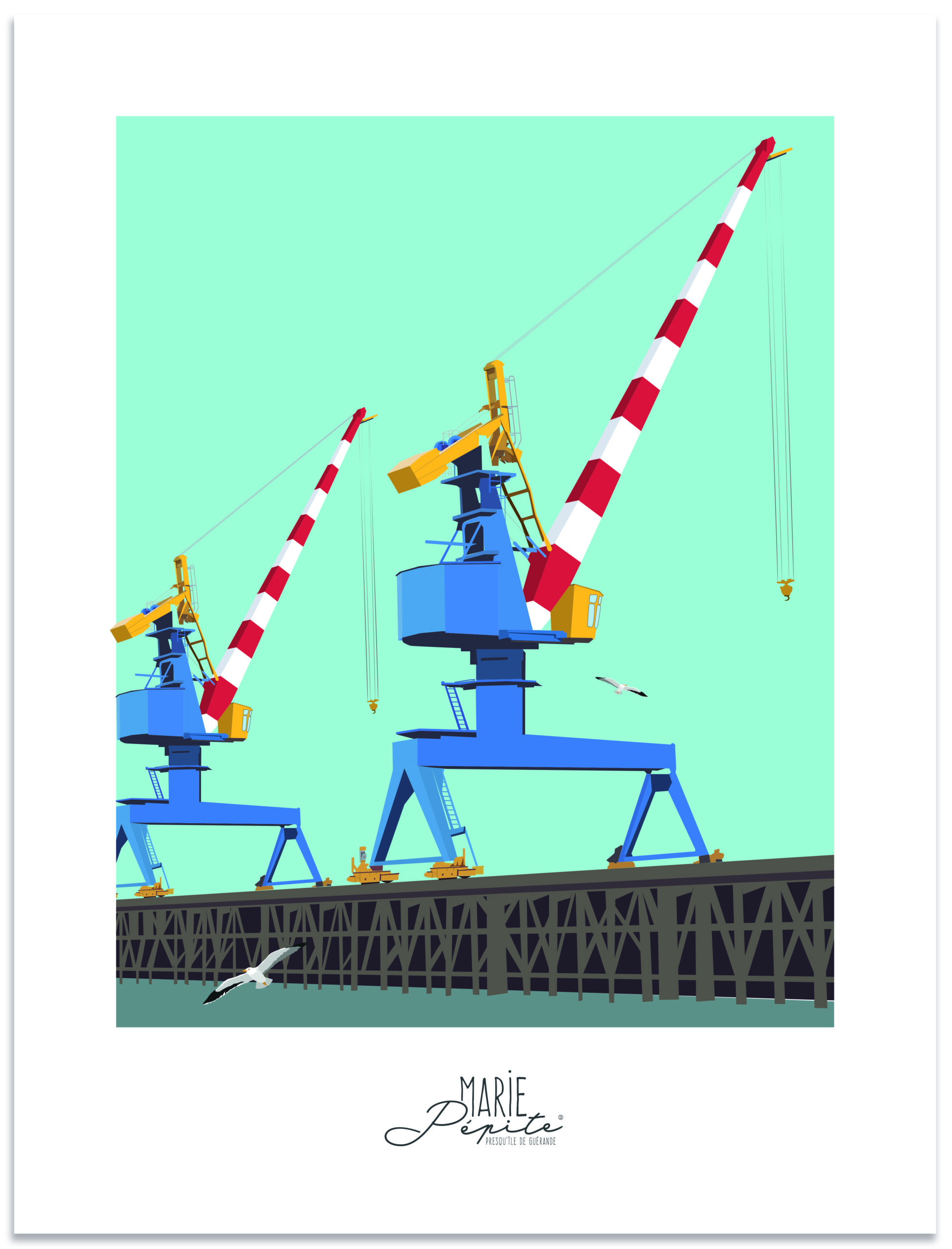 Affiche - Grues