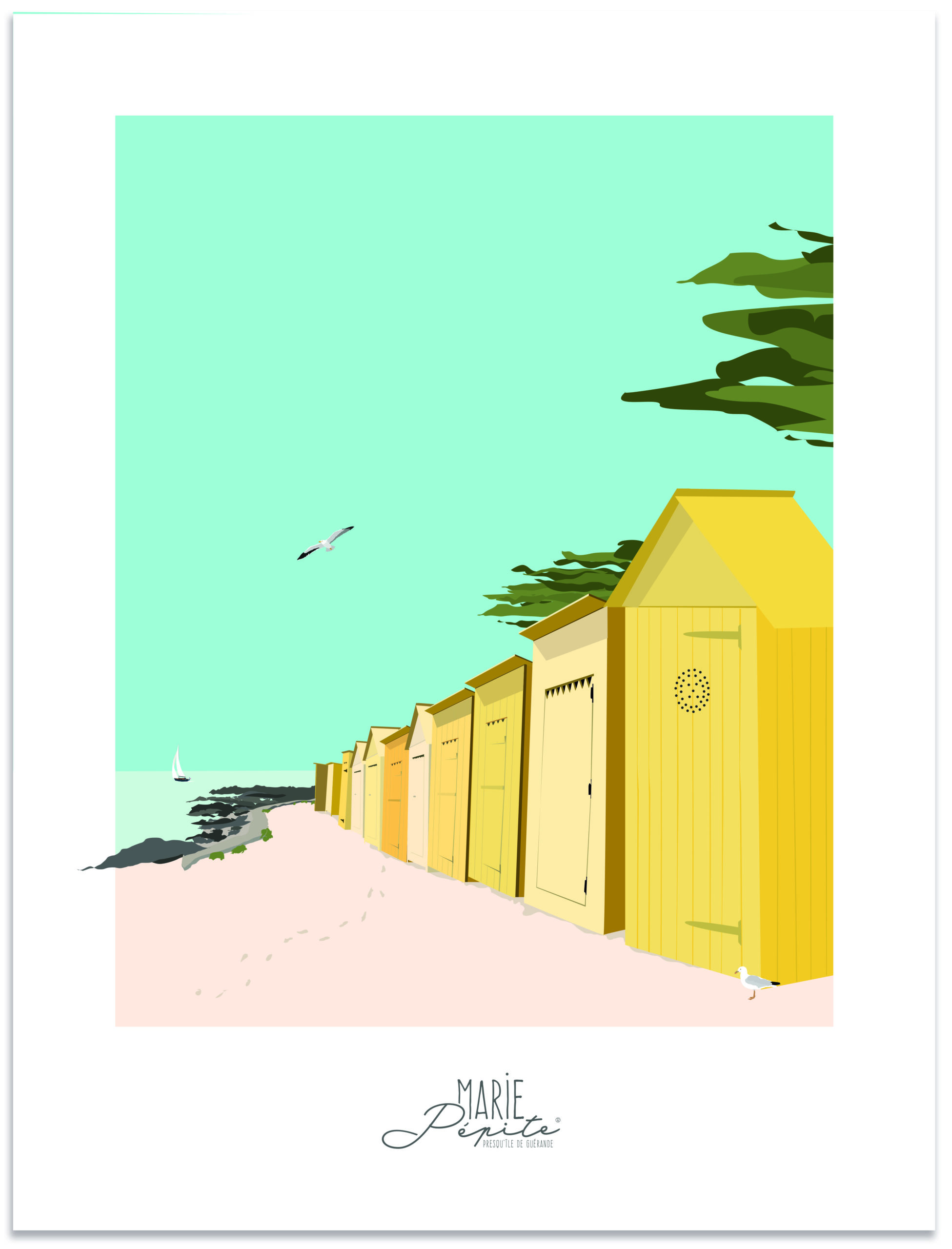 Affiche - Cabines jaunes