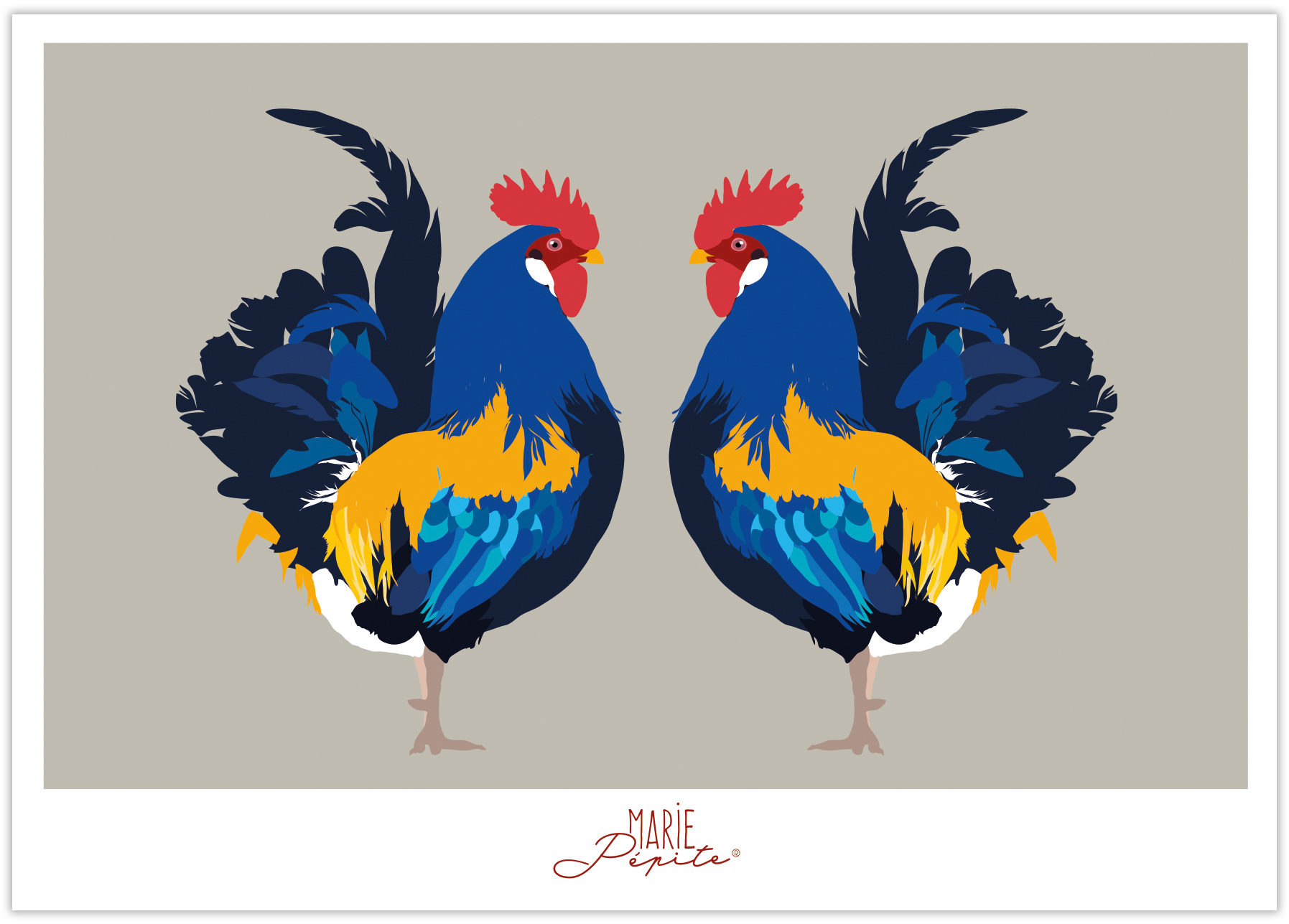 Cartes Postales - Les 2 coqs