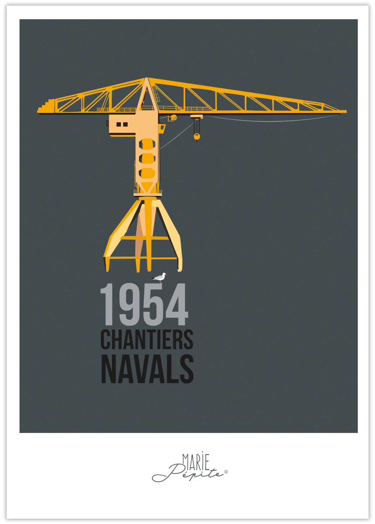 Cartes Postales - Nantes Grue Jaune
