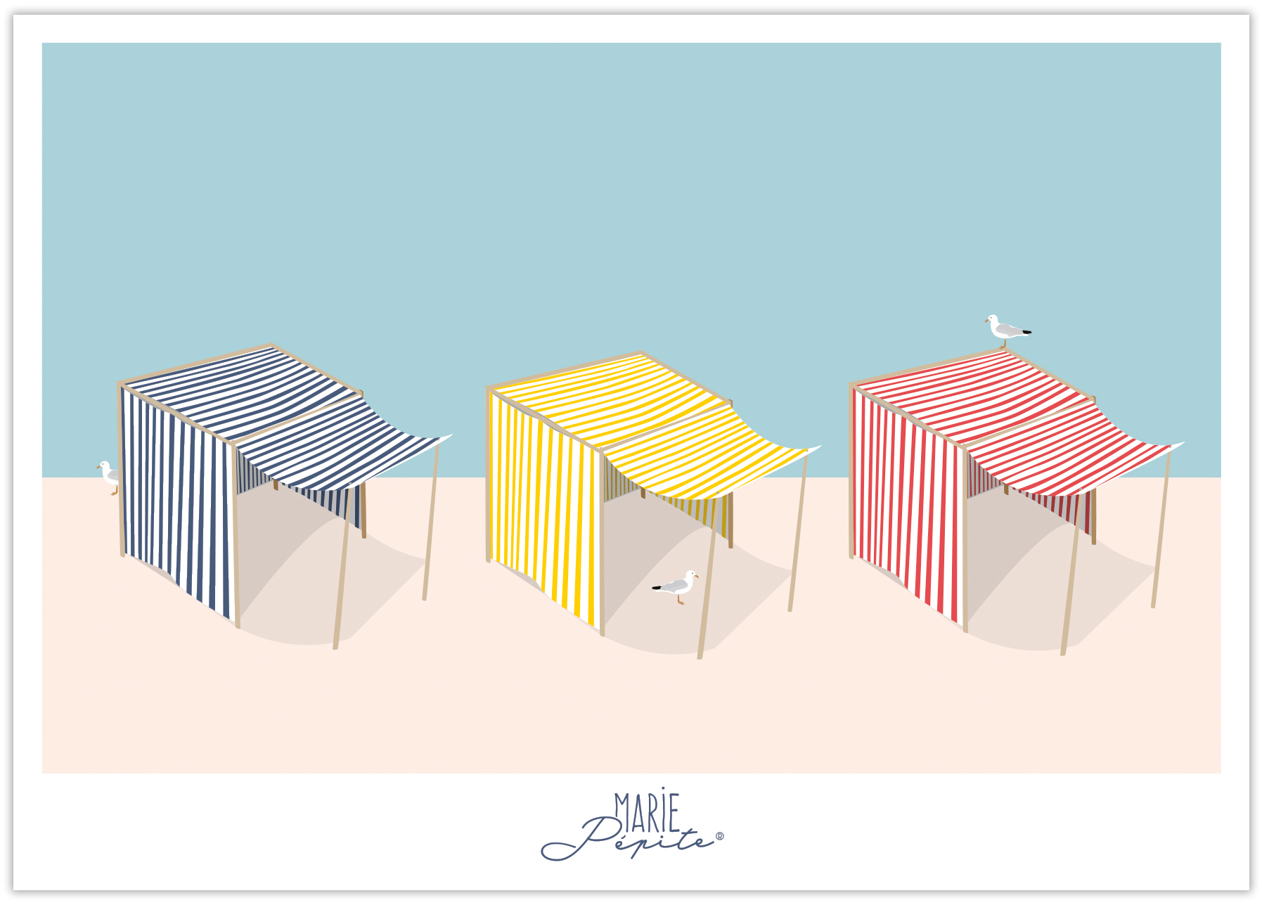 Cartes Postales - Tentes Plage